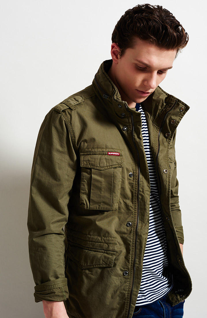 Superdry Blockade Aviator Pea Coat In Grey For Men Lyst Fu882071 Superdry Men S Quilted Polar Windcheater Coats Colour Black