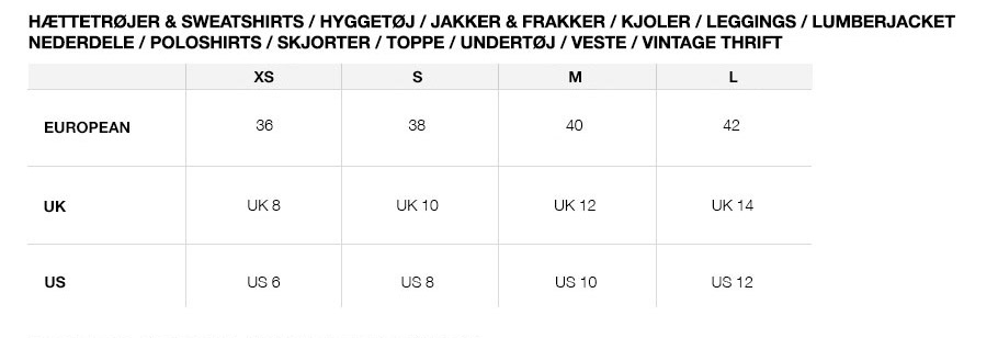 Superdry størrelsesguide