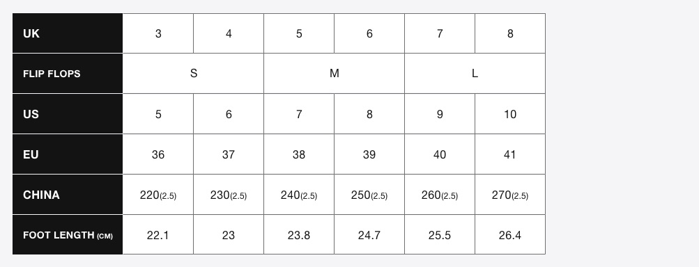 superdry slippers size chart