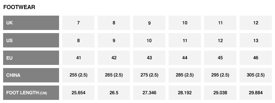 Superdry Size Chart