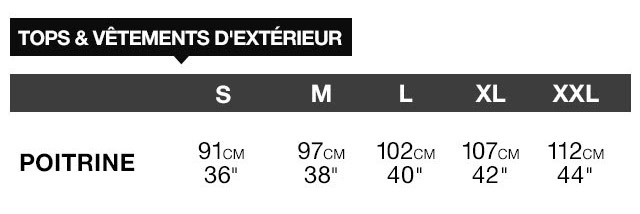 Superdry GUIDE DES TAILLES