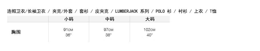 Superdry 尺碼指南